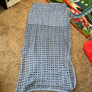 Fashion Nova Light Blue Full of Holes Maxi Skirt